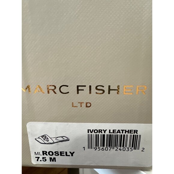Marc Fisher Rosely NEW in box ivory leather with silvertone chain sz 7.5M sandal - Picture 6 of 6